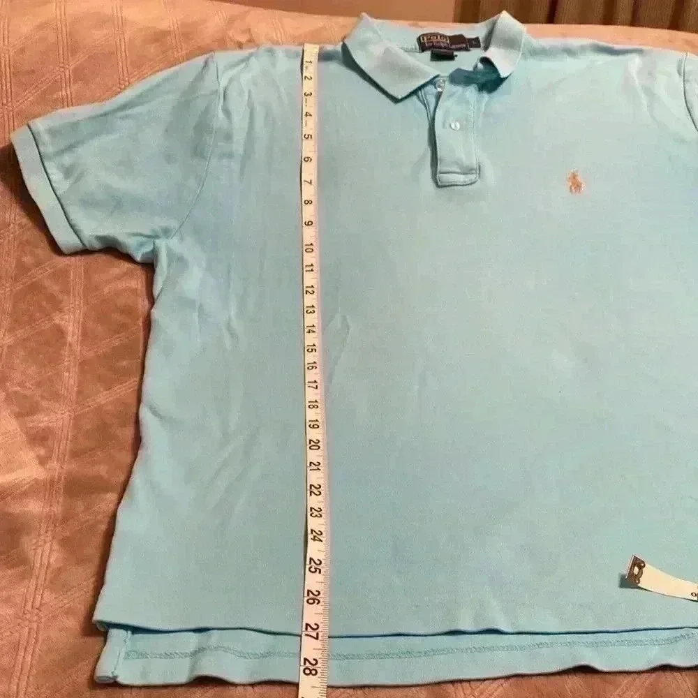 Polo by Ralph Lauren Mens Shirt Sleeve Shirt Size Large Light Blue